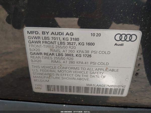 2021 AUDI E-TRON PREMIUM PLUS QUATTRO