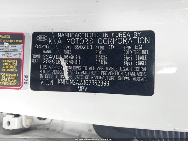2016 KIA SOUL Plus