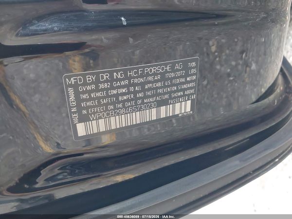 2006 PORSCHE BOXSTER S