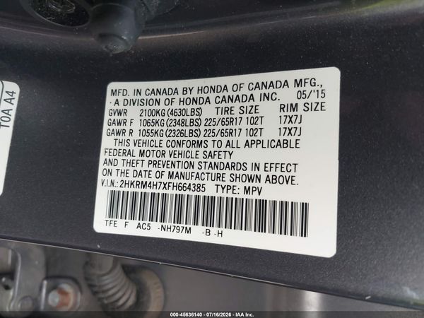 2015 HONDA CR-V EX-L