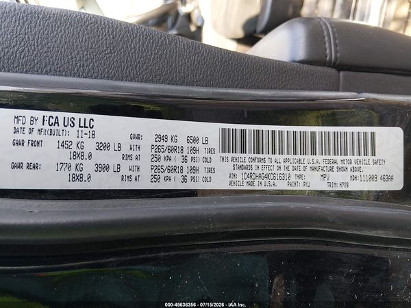 2019 DODGE DURANGO SXT RWD
