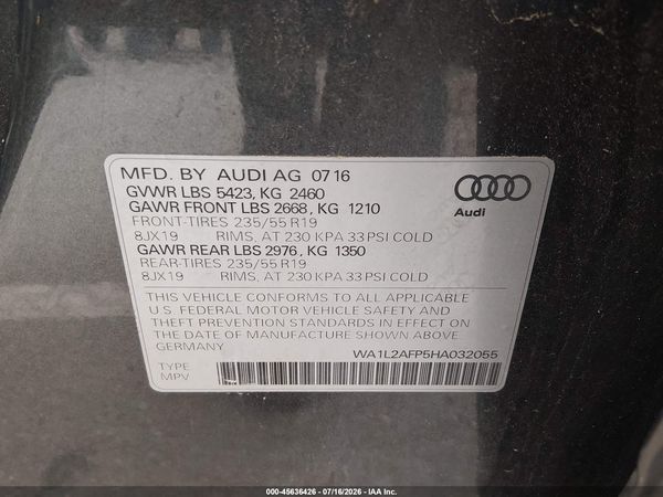 2017 AUDI Q5 2.0T PREMIUM
