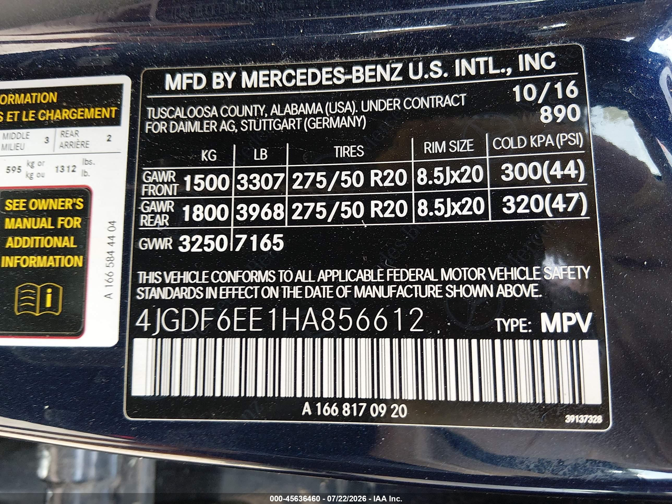2017 MERCEDES-BENZ GLS 450 4MATIC