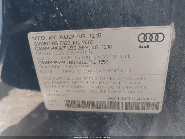 2016 AUDI Q5 2.0T PREMIUM