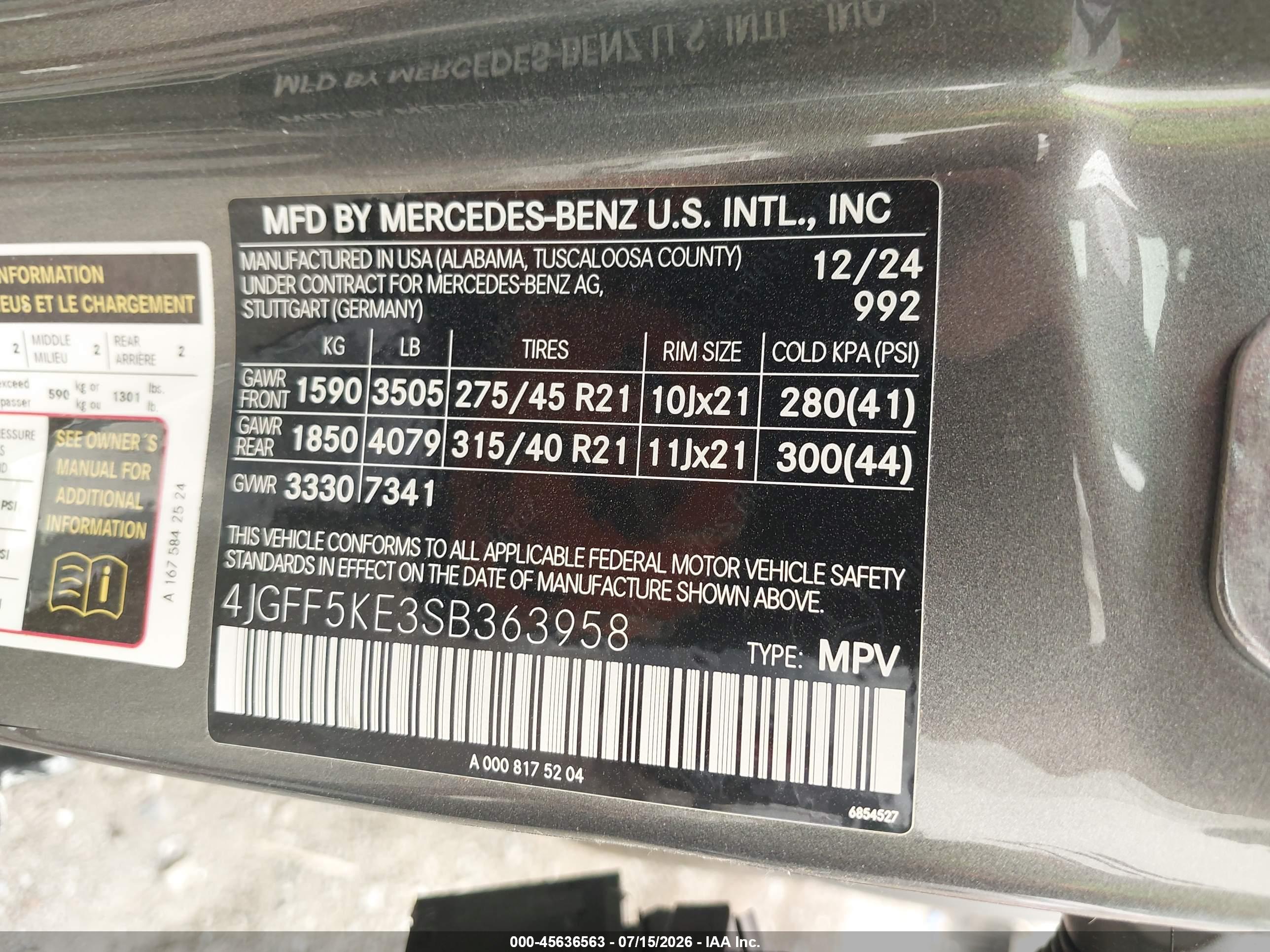 2025 MERCEDES-BENZ GLS 450 4MATIC