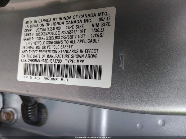 2013 HONDA CR-V EX-L