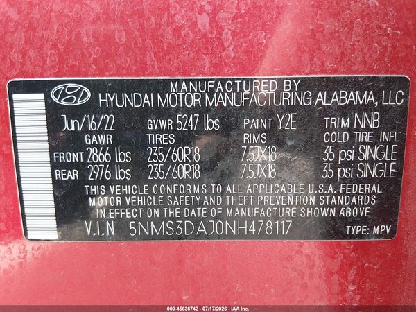 2022 HYUNDAI SANTA FE SEL
