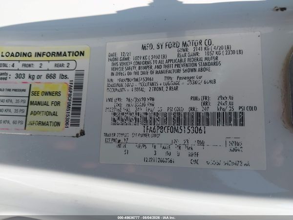 2021 FORD MUSTANG GT PREMIUM FASTBACK
