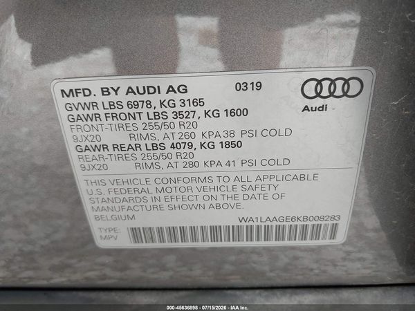 2019 AUDI E-TRON PREMIUM PLUS