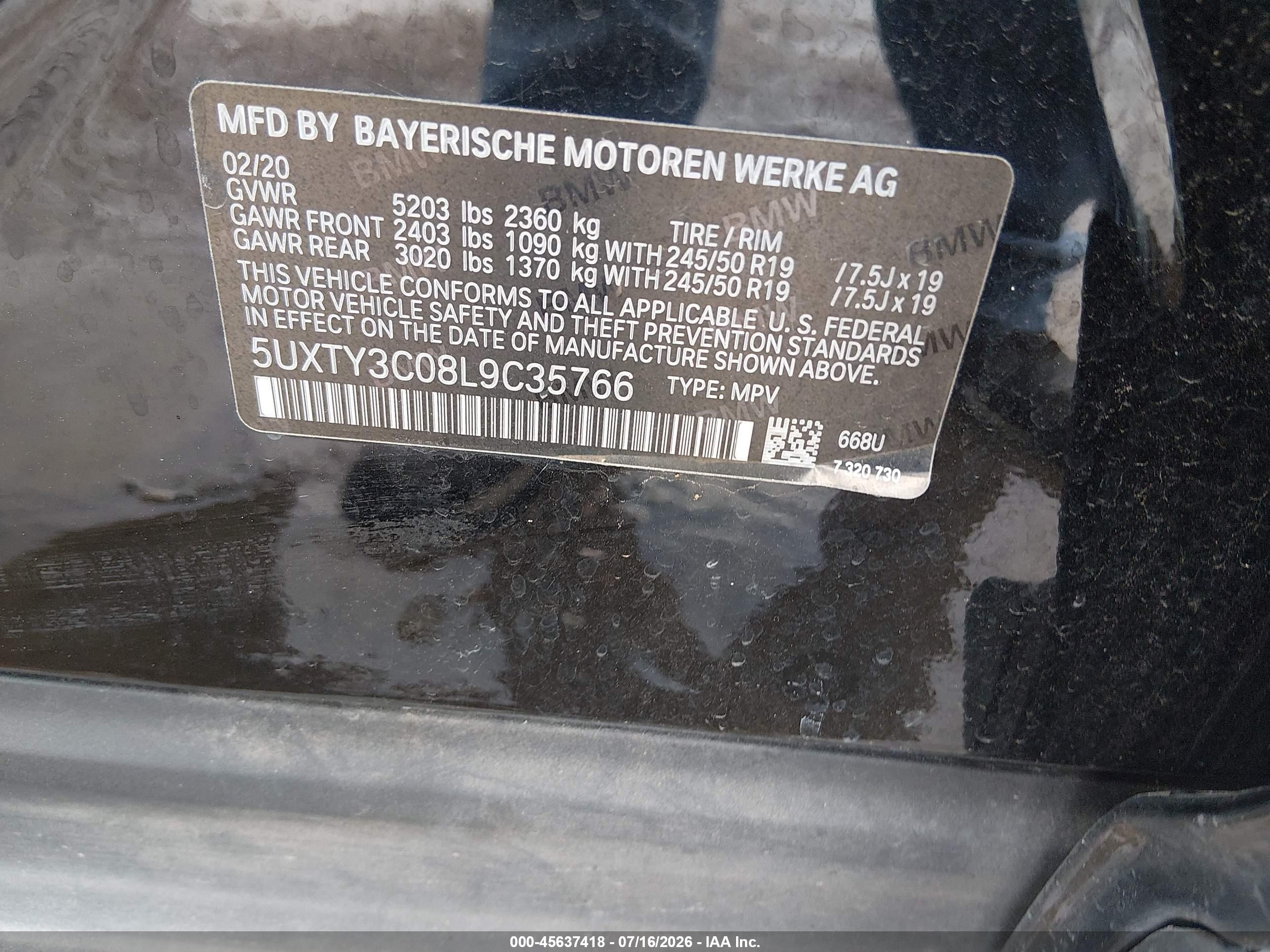 2020 BMW X3 SDRIVE30I
