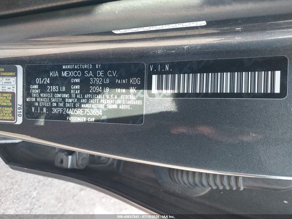 2024 KIA FORTE LXS