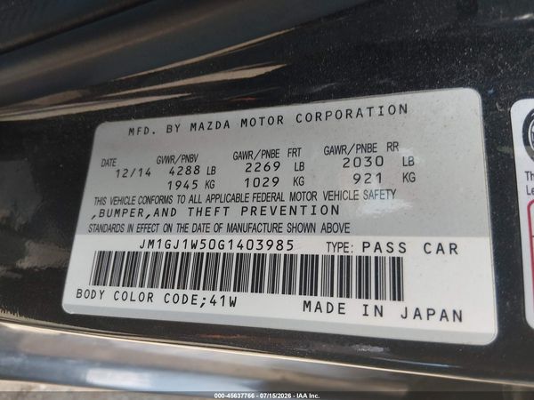 2016 MAZDA MAZDA6 I GRAND TOURING
