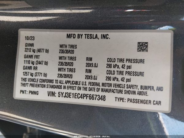 2023 TESLA MODEL 3