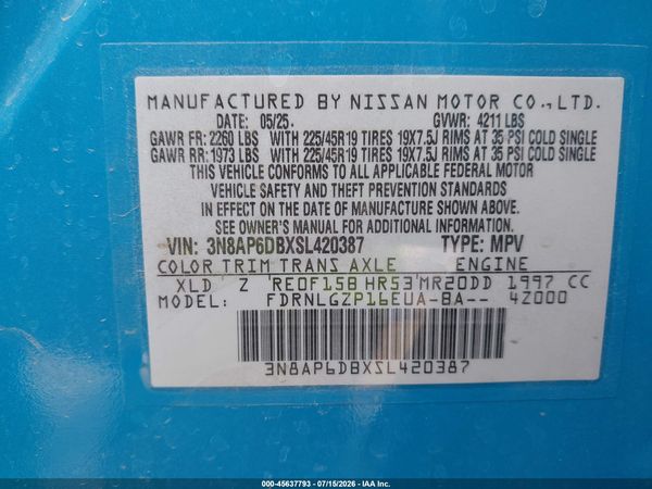 2025 NISSAN KICKS SR INTELLIGENT AWD — I9