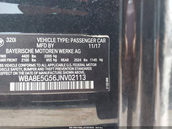 2018 BMW 320I XDRIVE