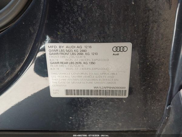 2017 AUDI Q5 2.0T PREMIUM