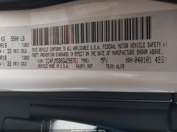 2016 JEEP CHEROKEE HIGH ALTITUDE