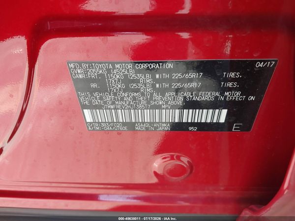 2017 TOYOTA RAV4 XLE