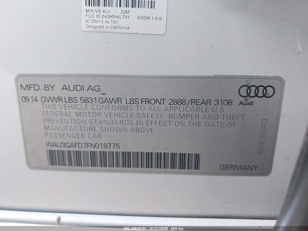 2015 AUDI A8 L 3.0T