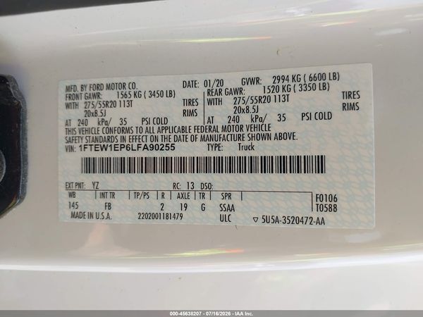 2020 FORD F-150 XLT