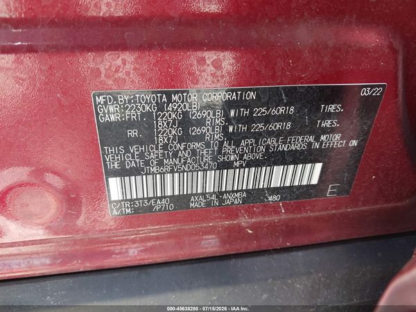 2022 TOYOTA RAV4 HYBRID XLE PREMIUM