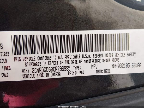 2012 DODGE GRAND CARAVAN CREW — I9