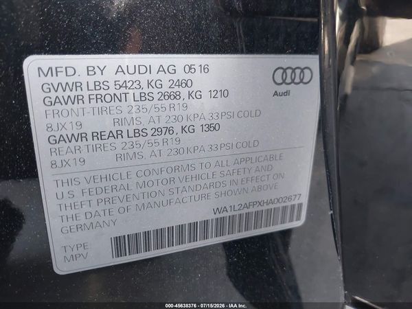 2017 AUDI Q5 2.0T PREMIUM