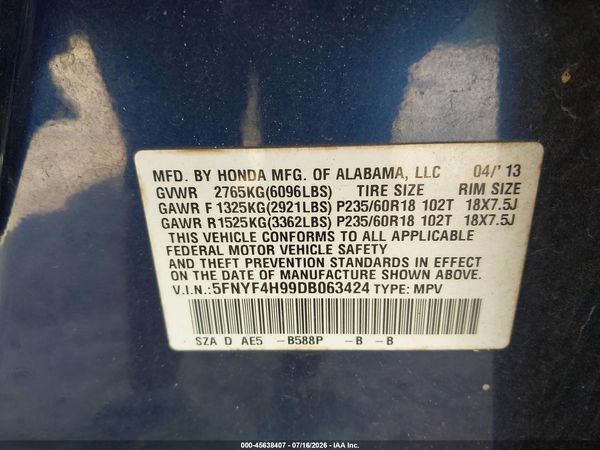 2013 HONDA PILOT TOURING