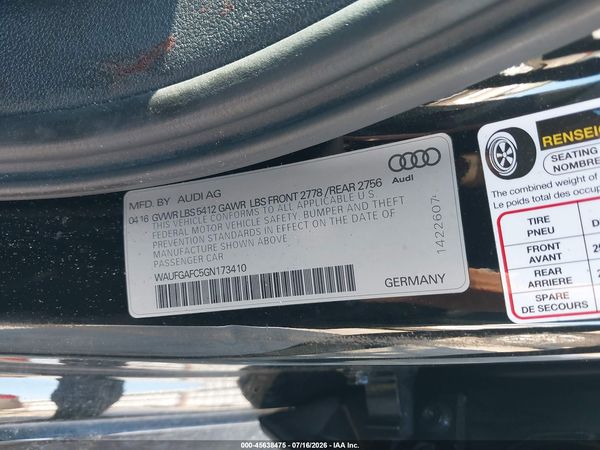 2016 AUDI A6 3.0T PREMIUM PLUS