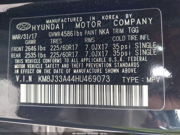 2017 HYUNDAI TUCSON SE