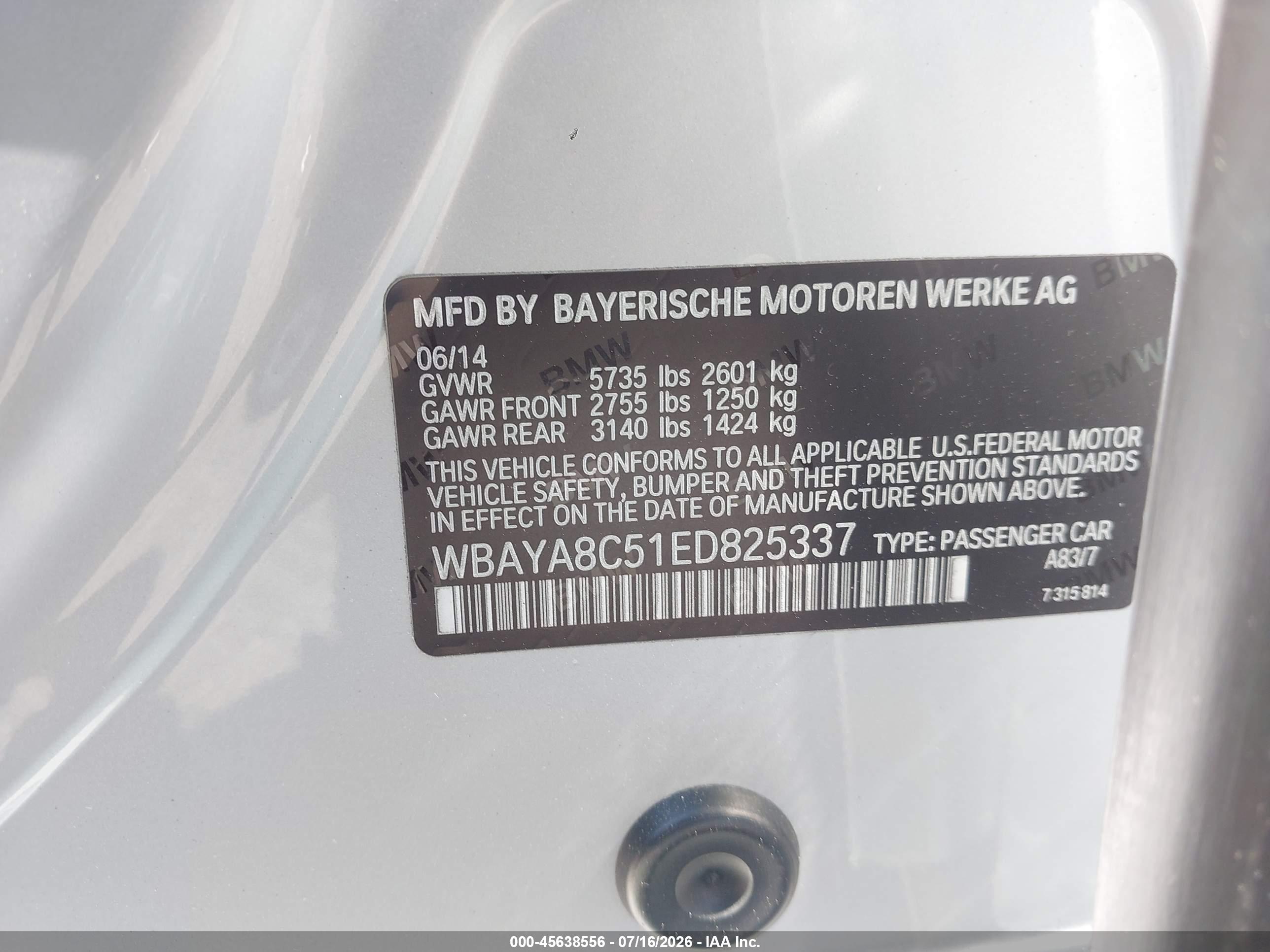 2014 BMW 750I 750i/Alpina B7