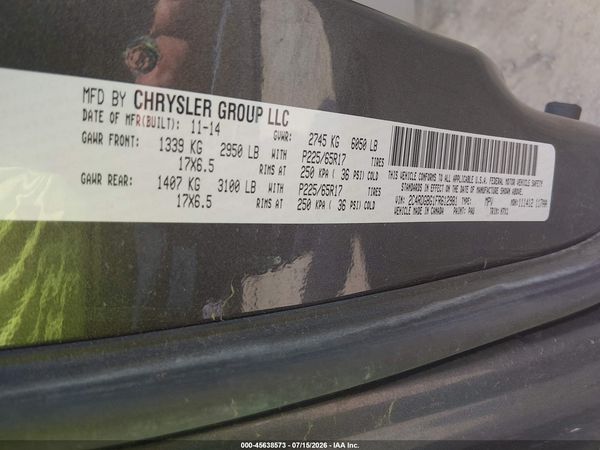 2015 DODGE GRAND CARAVAN SE — I9