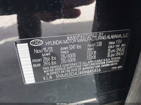 2023 HYUNDAI SANTA FE SEL — I9