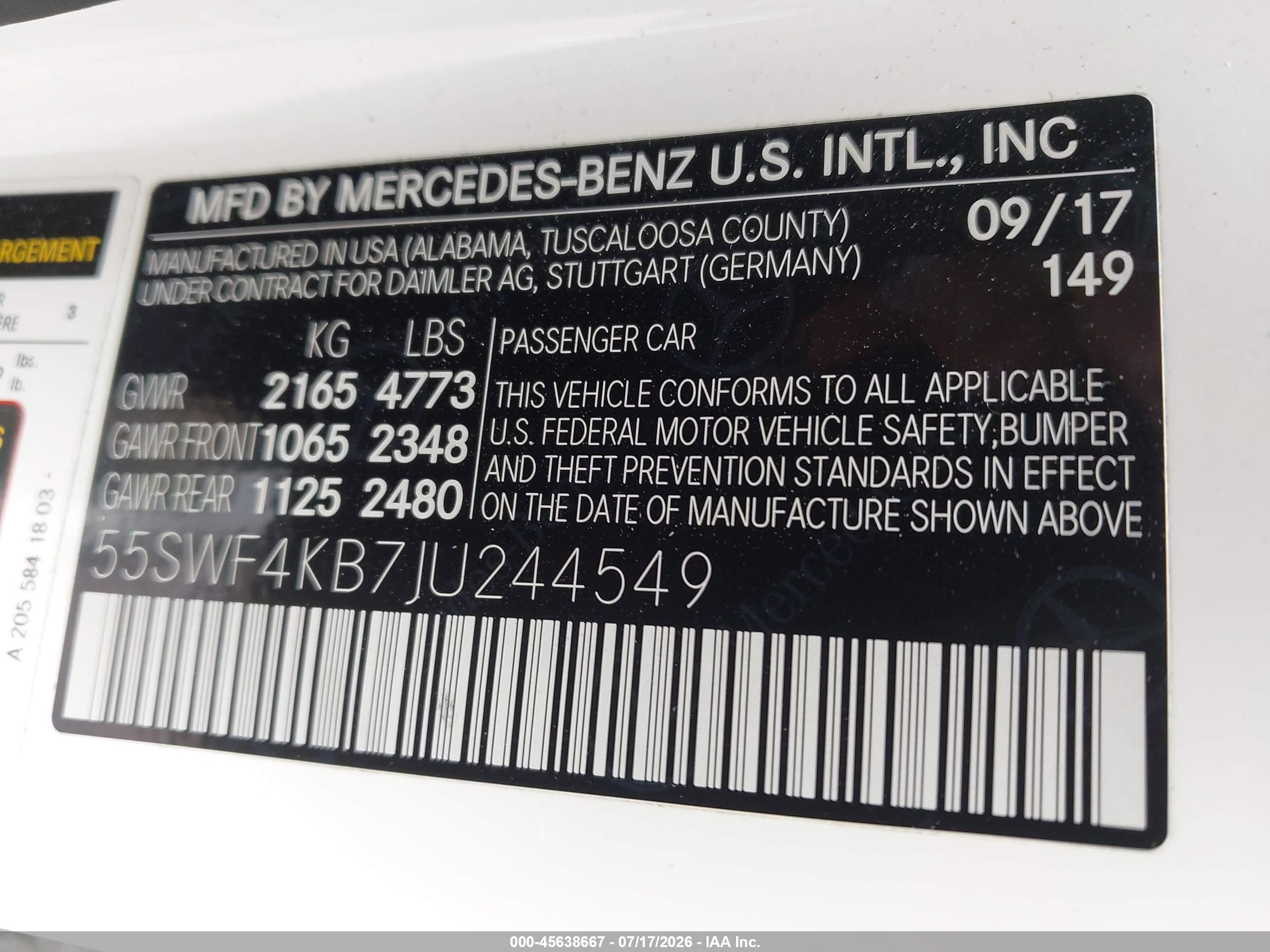 2018 MERCEDES-BENZ C 300 4MATIC