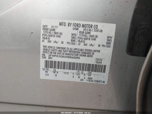 2017 FORD EDGE SE
