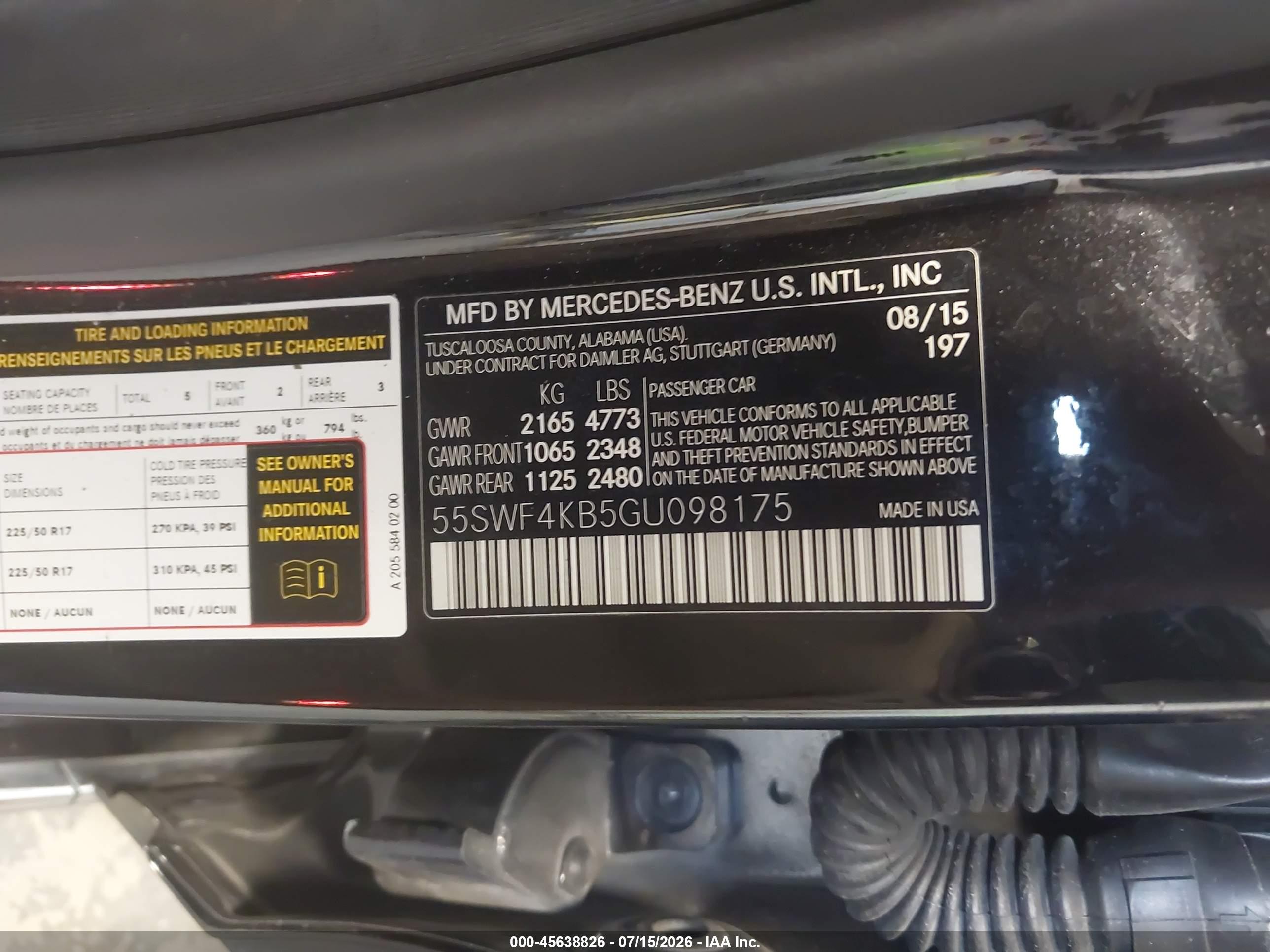 2016 MERCEDES-BENZ C 300 4MATIC