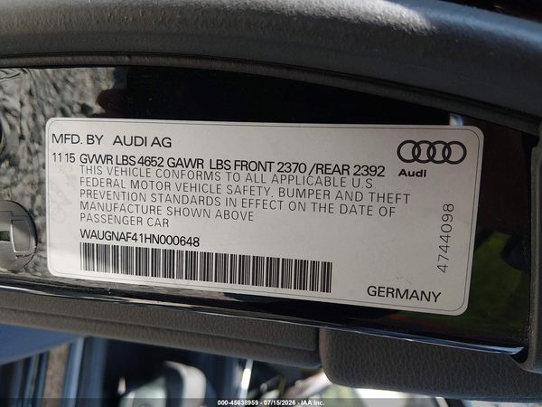 2017 AUDI A4 PREMIUM