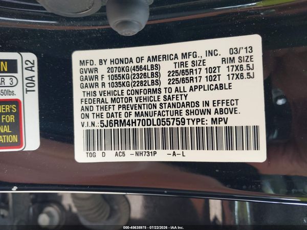 2013 HONDA CR-V EX-L