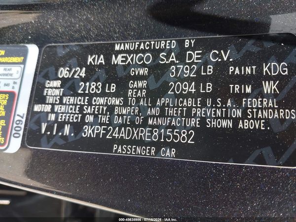 2024 KIA FORTE LX