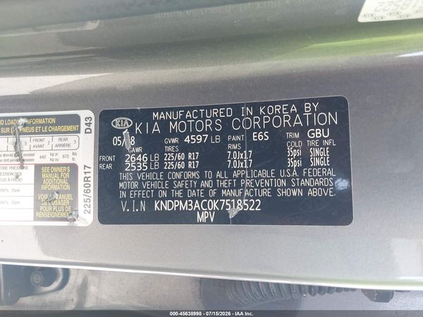 2019 KIA SPORTAGE LX