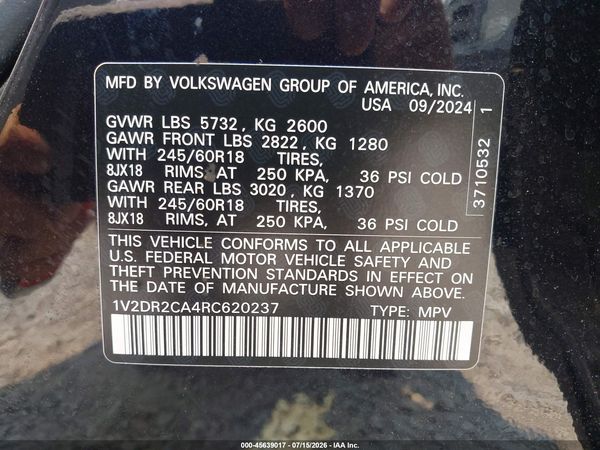 2024 VOLKSWAGEN ATLAS 2.0T SE — I9