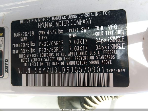 2018 HYUNDAI SANTA FE SPORT 2.4L