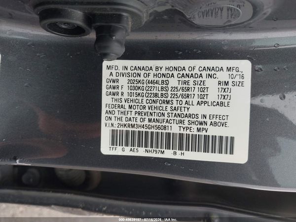 2016 HONDA CR-V SE
