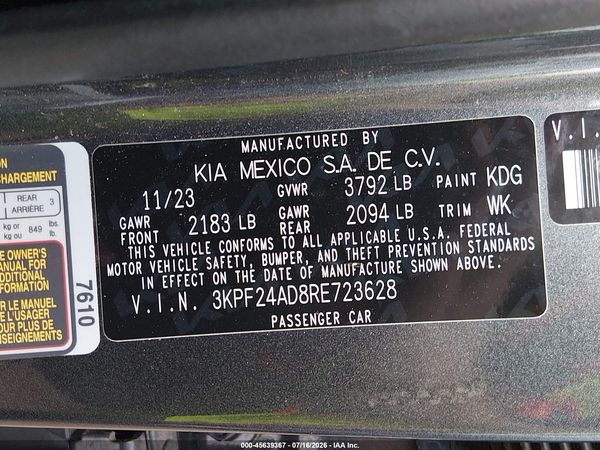2024 KIA FORTE LXS