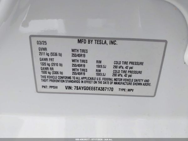 2026 TESLA MODEL Y