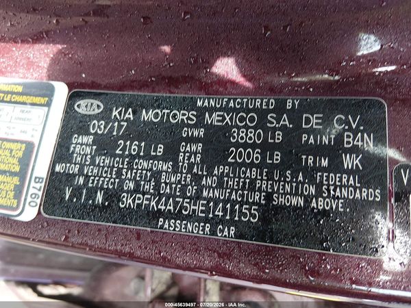 2017 KIA FORTE LX