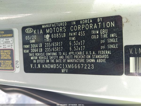 2021 KIA SEDONA LX