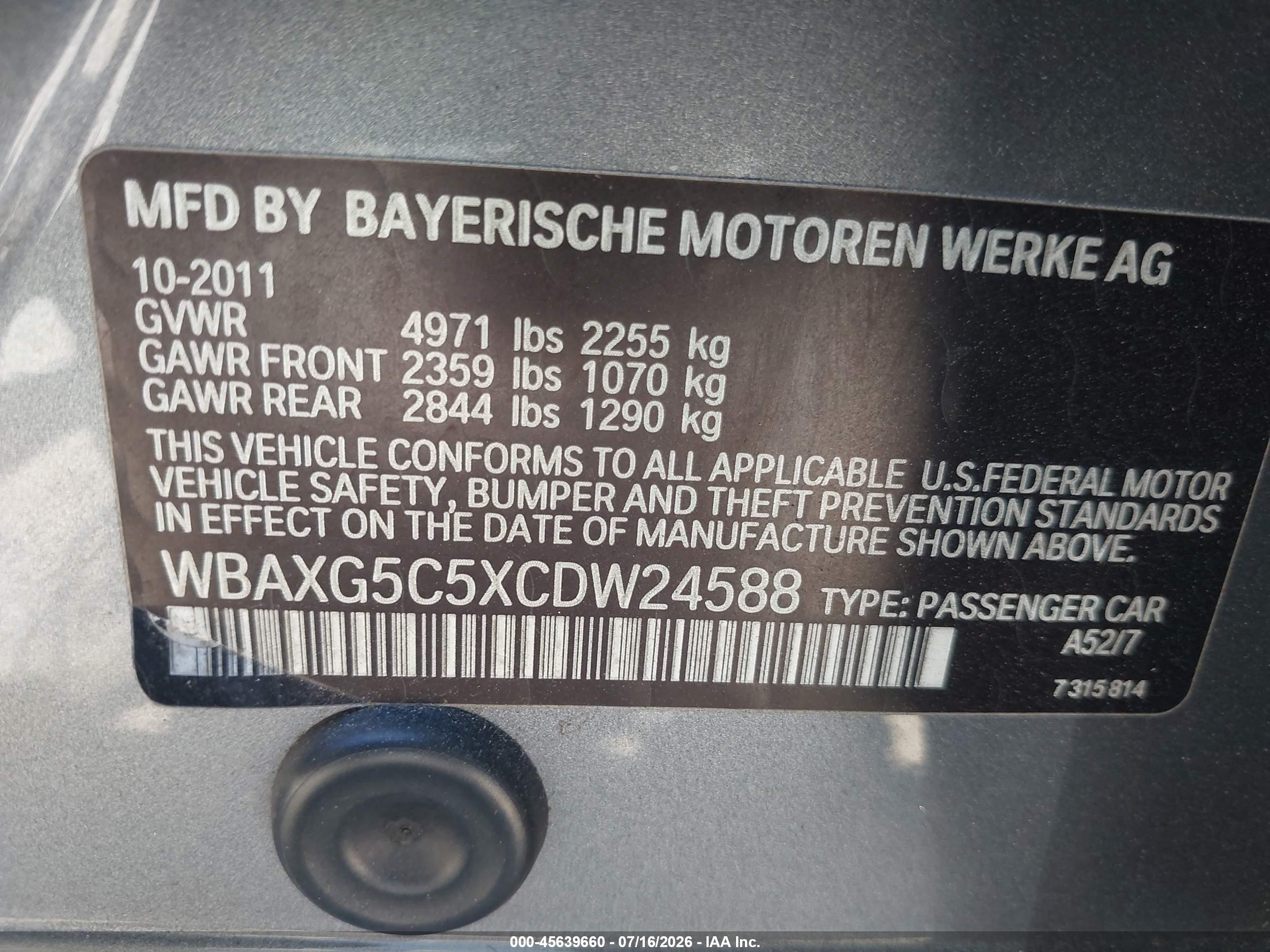 2012 BMW 528I