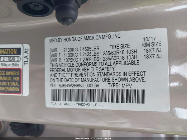 2018 HONDA CR-V EX-L/EX-L NAVI
