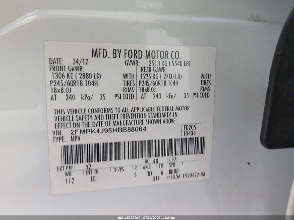 2017 FORD EDGE SEL